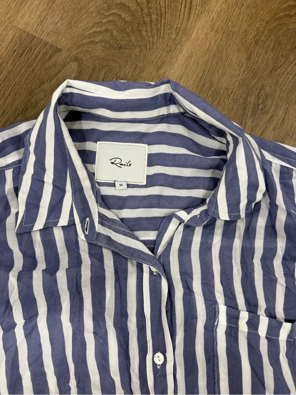 Rails Blue and White Striped Button-Down Shirt - Picture 2 of 3